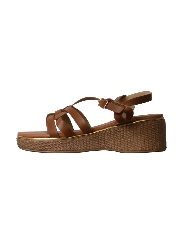 Sandalen mit Keilabsatz und Riemchen – Paris Braun