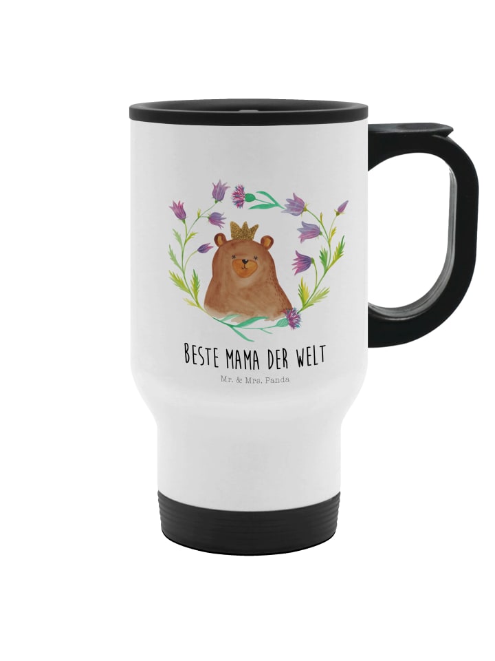 Trinkbecher Bär Königin mit Spruch in Weiß