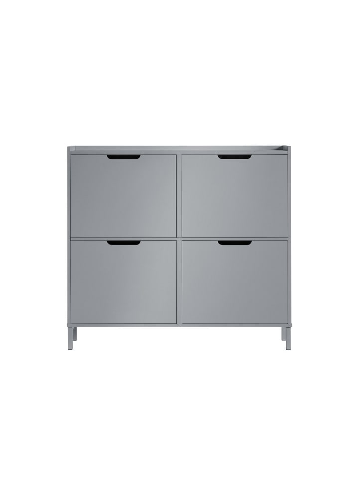 Schuhschrank in Mattgrau - (W) 19 x (H) 91 x (L) 100 cm