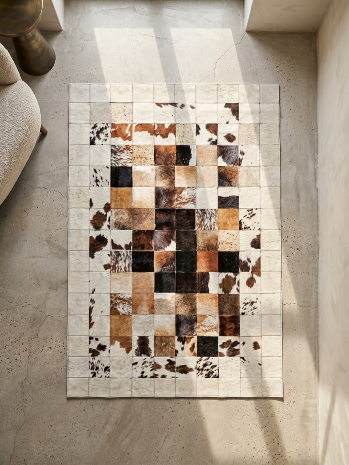 Teppich Flachgewebe Waschbar Patchwork PIZOL Strapazierfähig OEKO-TEX
