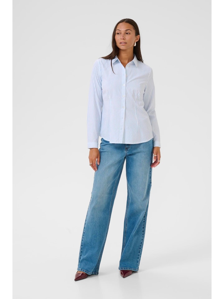 Langarm - Hemd KAgiulia Tight fit in White/Windsurfer Stripe