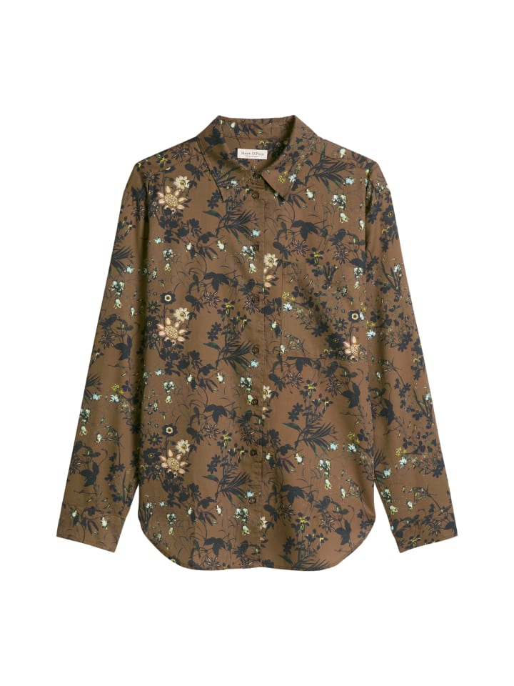 Bedruckte Bluse loose in Medium Brown