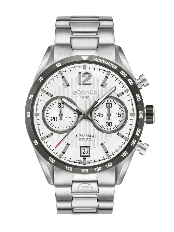 Schweizer Uhr Superior Chrono II silberfarben in silber