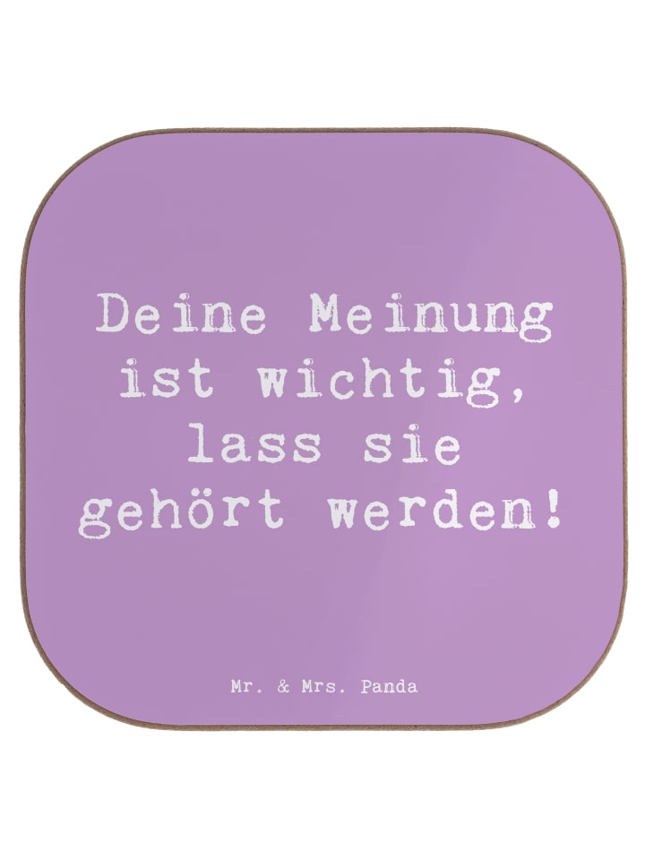 Tischuntersetzer Spruch Mutig zu seinen Meinung... in Lavendeltraum