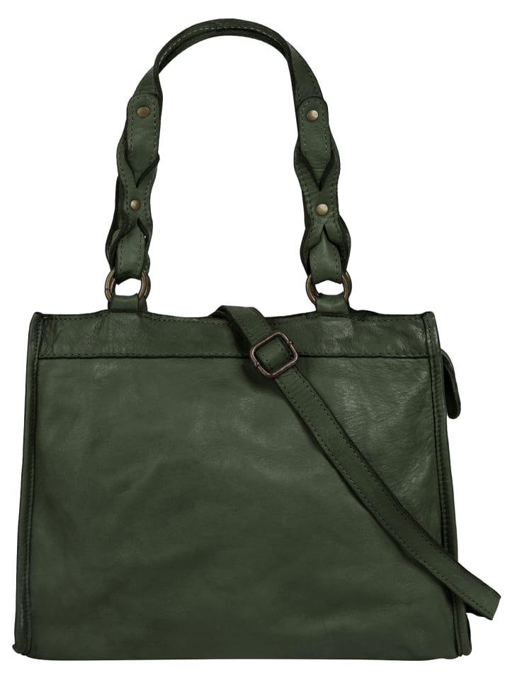 Shopper echt Leder in dunkelgrün