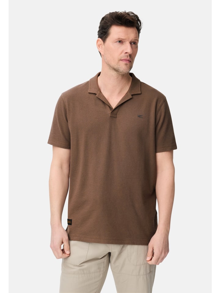 Poloshirt aus reiner Baumwolle in Schlammbraun