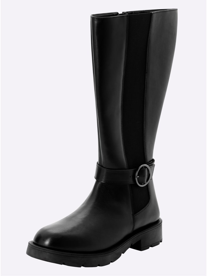 Weitschaftstiefel in schwarz