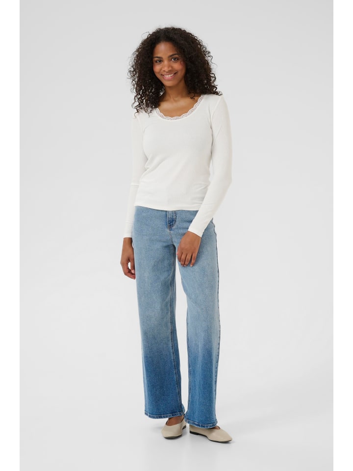 Langarm-Shirt KAomi Slim fit in Chalk