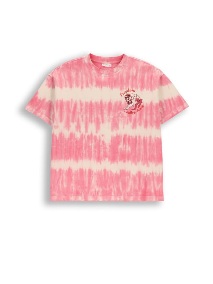 Baumwoll-T-Shirt mit kurzen Ärmeln in rosa