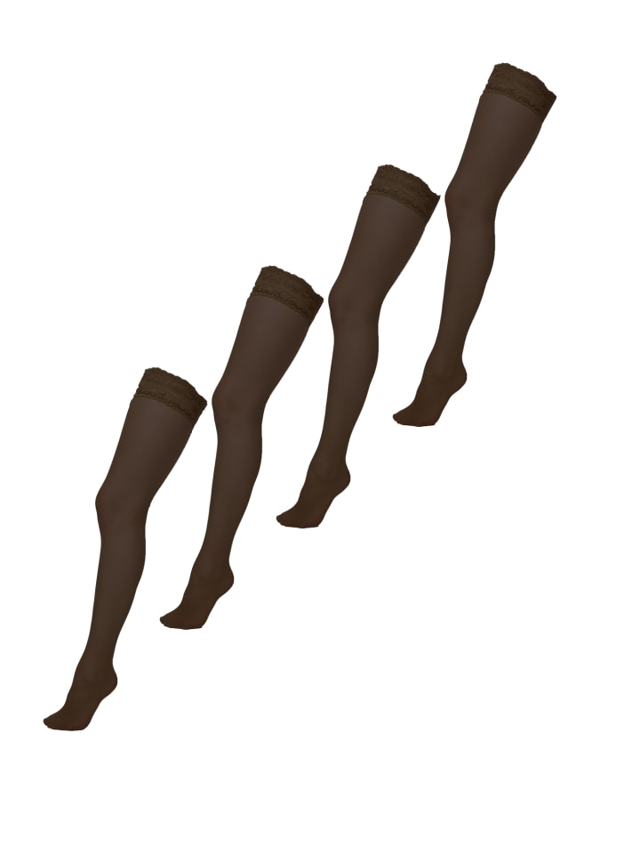 Feinstrumpfhose Goodbye Laufmaschen Halterlos 20 DEN in Schwarz
