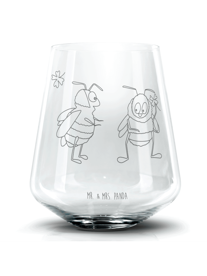 Gin Glas Hummeln Kleeblatt ohne Spruch in Transparent