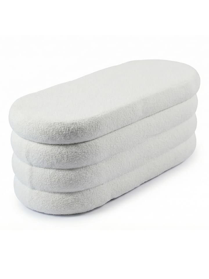Sitzbank in Weiß - (B)110 x (H)42 x (T)45 cm