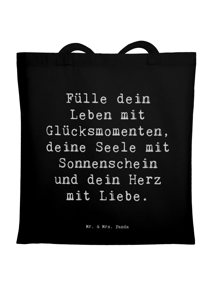Tragetasche Spruch Leichtigkeit im Leben mit Sp... in Schwarz