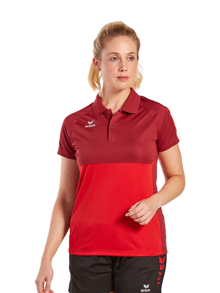 Damen Six Wings Poloshirt in rot/bordeaux