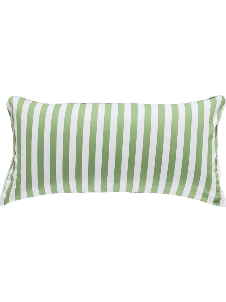 Mako-Single-Jersey Kissenbezug in jade-weiß