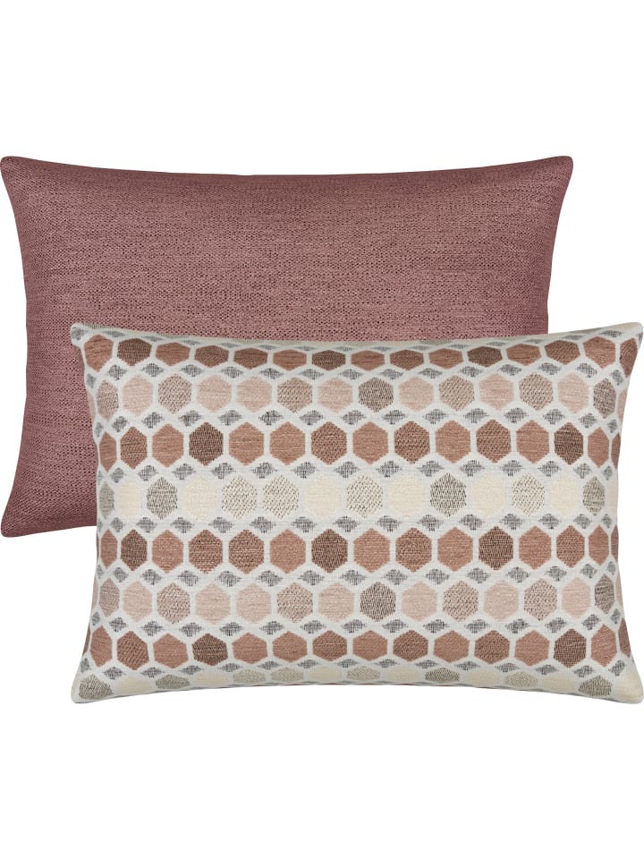 Jacquard Kissenhülle 2er-Pack York in altrosé
