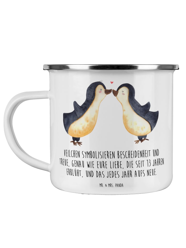 Kaffeebecher 13. Hochzeitstag Veilchenhochzeit ... in Weiß