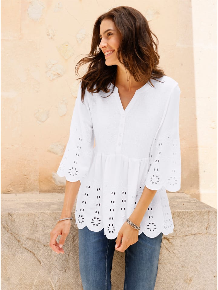 Spitzen-Bluse in weiß