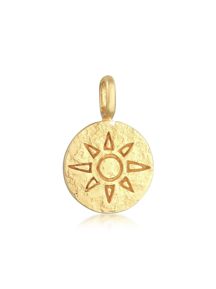 Anhänger 925 Sterling Silber Sonne, Astro in Gold