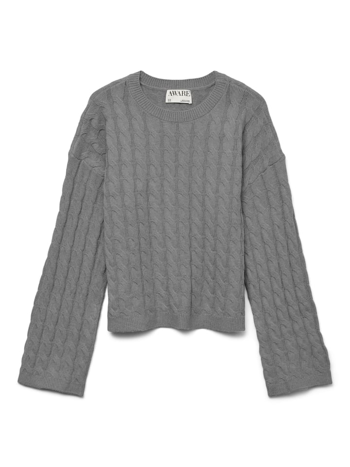 Strickpullover in Medium Grey Melange