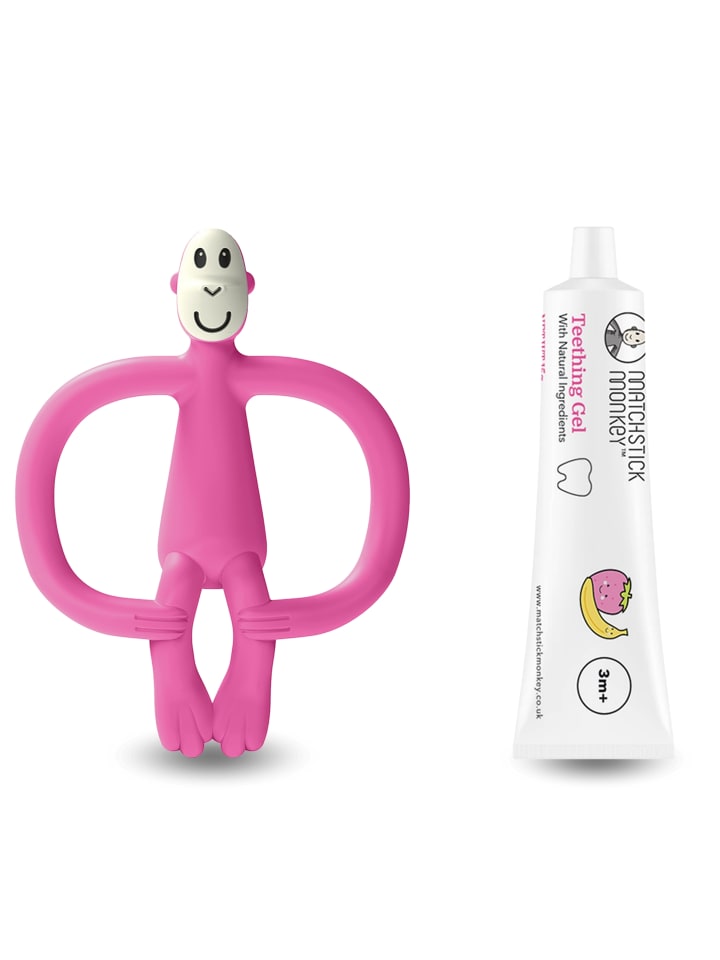 Zahnungs-Set - Beißring + Bio Zahnungsgel Erdbeere-Banane