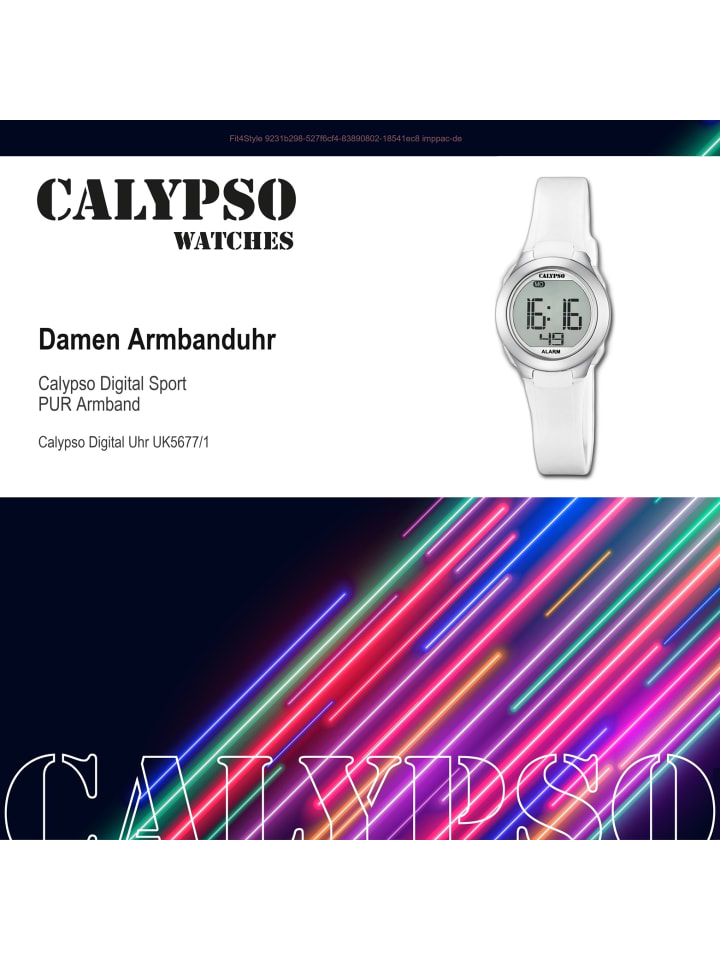 Calypso Digital-Armbanduhr Calypso Digital weiß klein (ca. 27mm