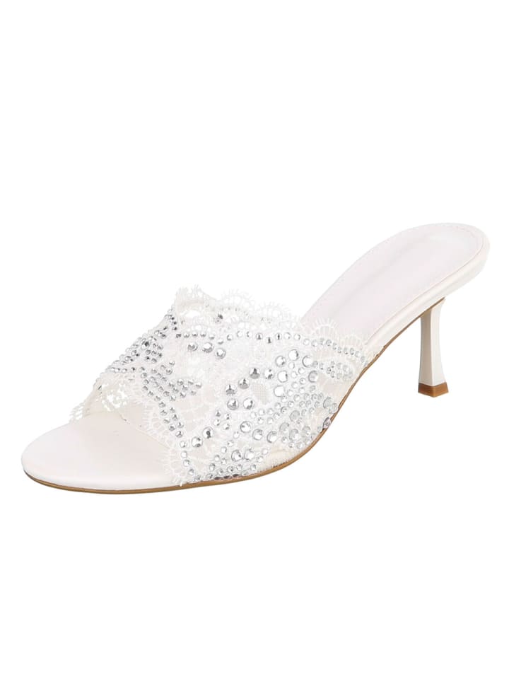 High-Heel Sandalette in Weiß