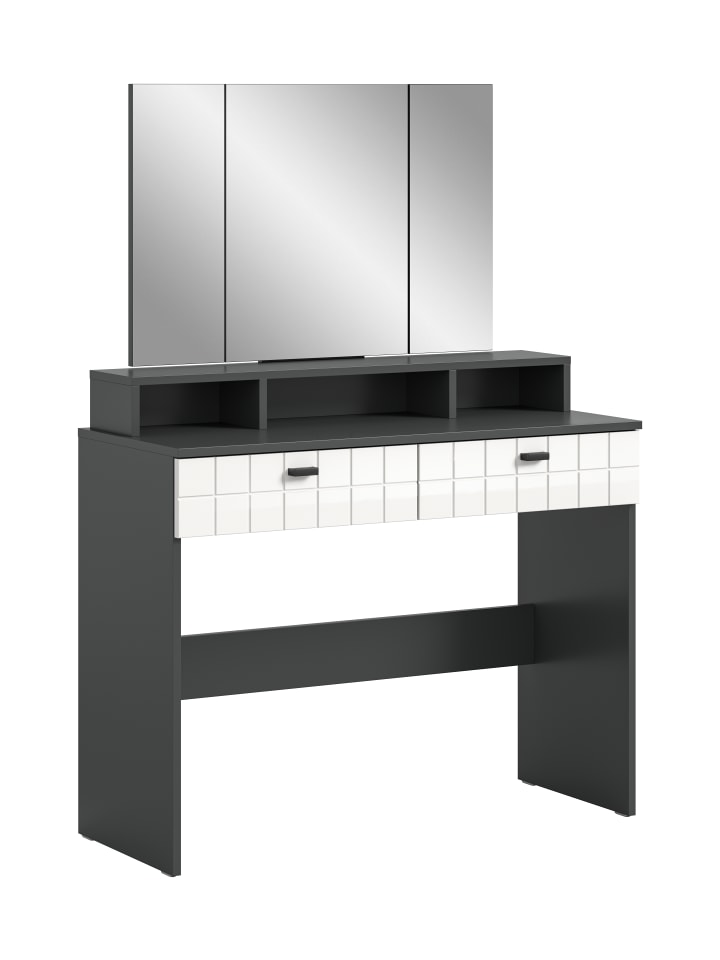 Kommode (B/H/T): 92x86x37 in weiß Hochglanz und weiß NB