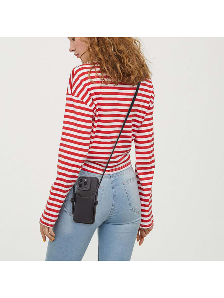 Handytasche aus Leder in Schwarz