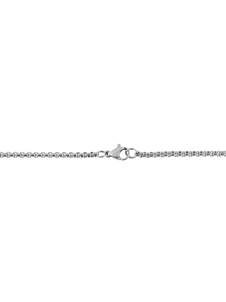 Damen Halskette aus Edelstahl mit Strass Steinchen 61 cm in silber