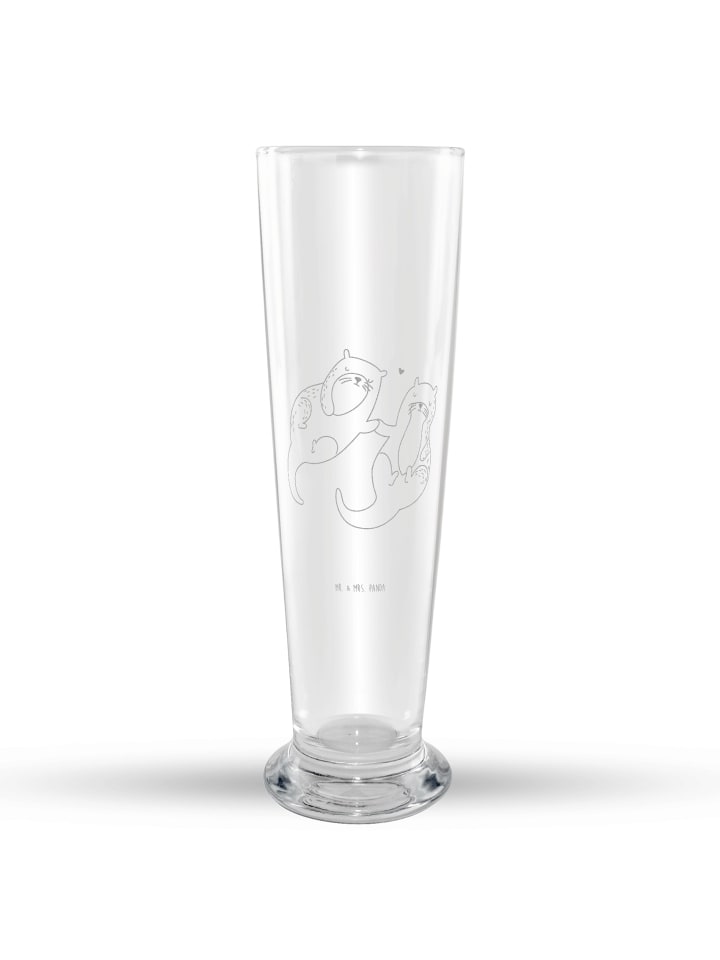 Bierglas Otter Hände halten ohne Spruch in Transparent