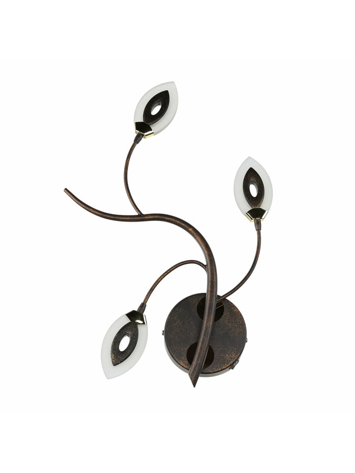 Wandlampe EEK F (B)24 x (H)51 cm in Rostbraun Gold