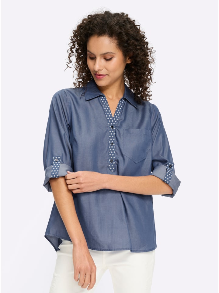 Bluse in jeansblau