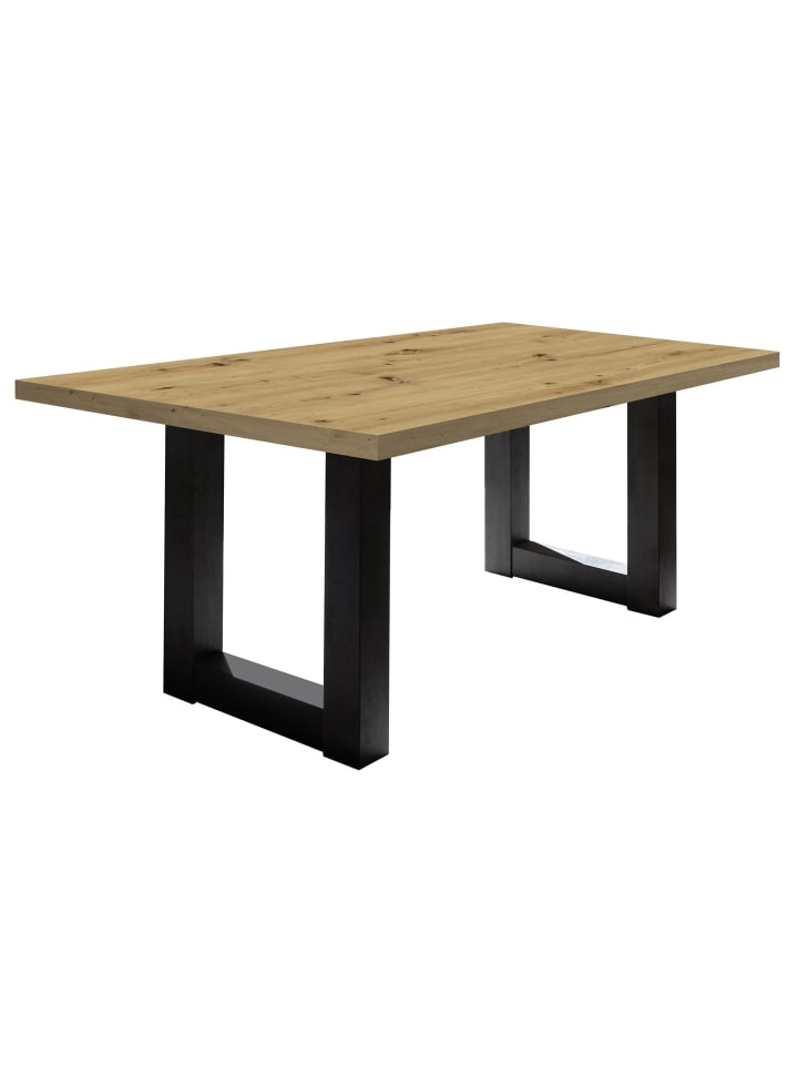 ESSZIMMERTISCH Eila 8 180 x 90 x 75 Esstisch Schwarzstahl/Asteiche