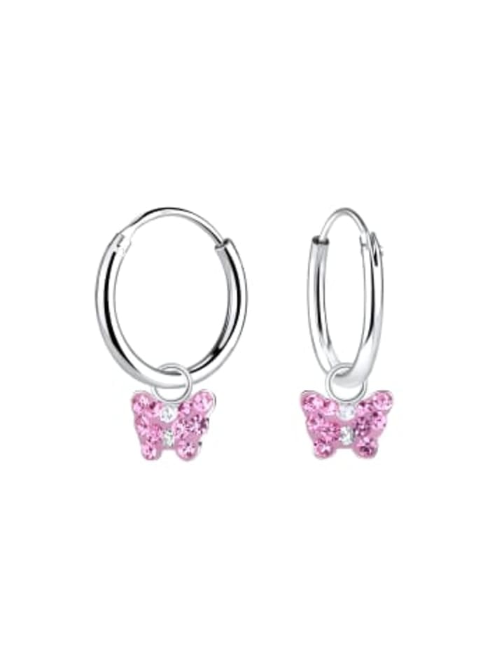 Ohrringe mit Charm-Anhänger SCHMETTERLING in 925 Silber - 2-tlg. in silber