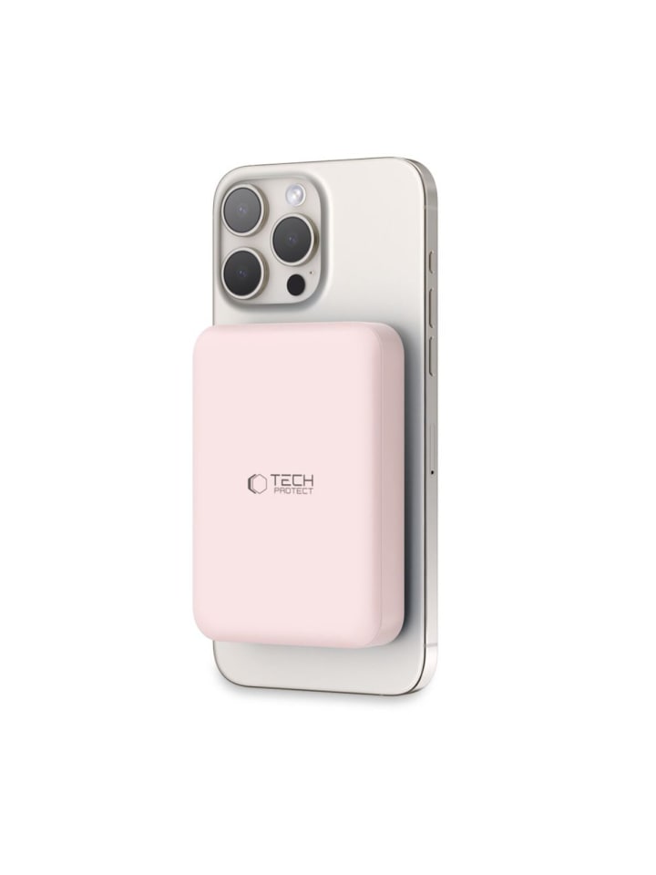 Tech-Protect LifeMag PB11 Powerbank mit MagSafe 10000 mAh 15 in Rosa