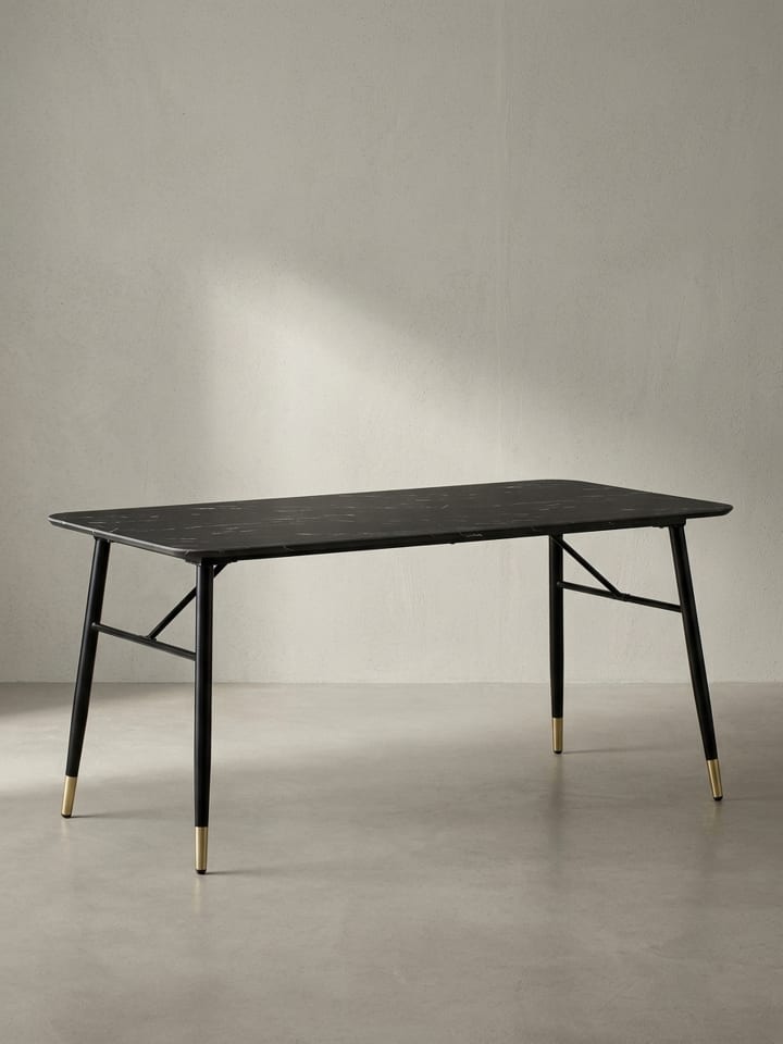 Esszimmertisch 120x60x76 cm Esstisch in Marmor-Optik Modern, in Schwarz
