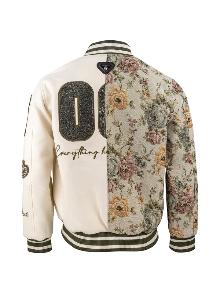 Flower College Jacke Beige