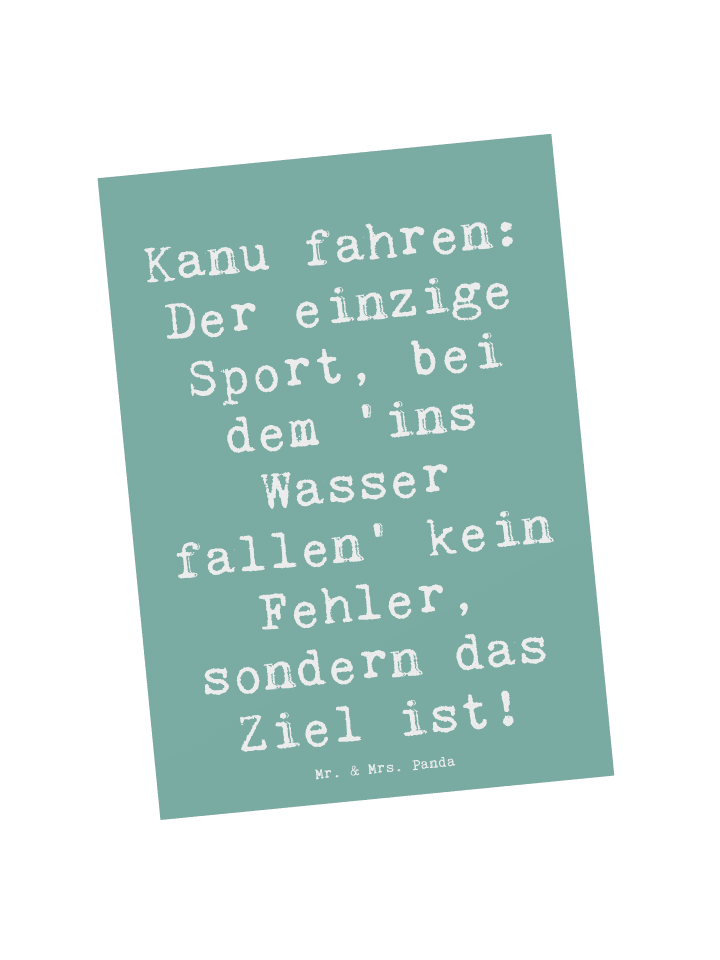 Postkarte Kanu Abenteuer mit Spruch in Meeresbrise