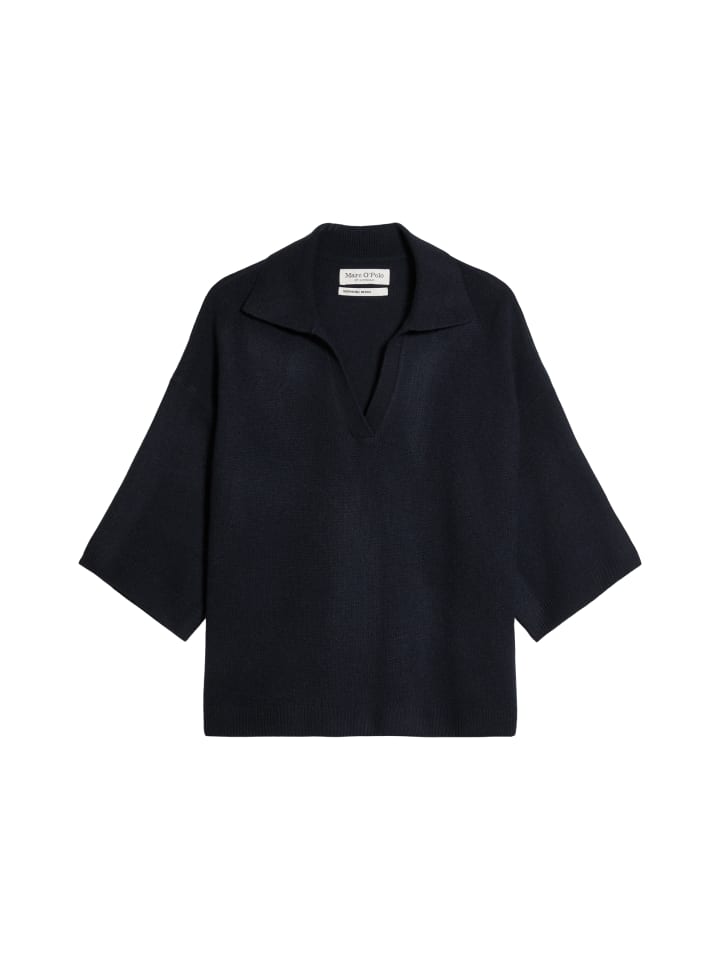Strick-Poloshirt loose in Manic Midnight
