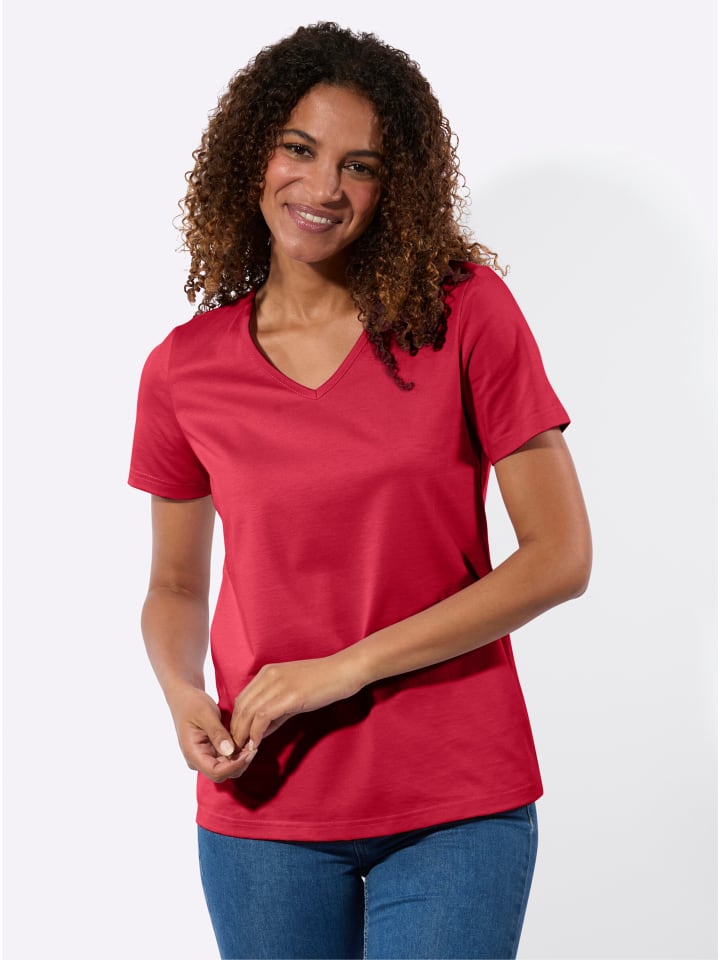 2er-Pack Shirts in rot + ecru