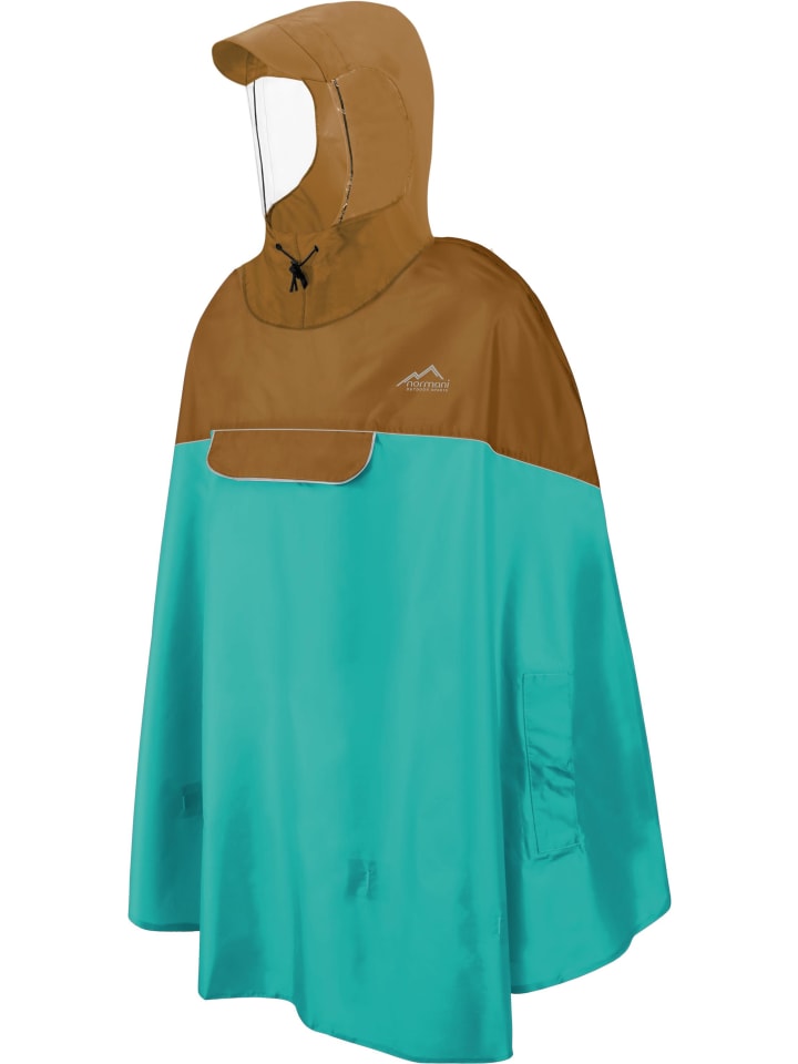 Regenponcho Sohra in Braun/Petrol