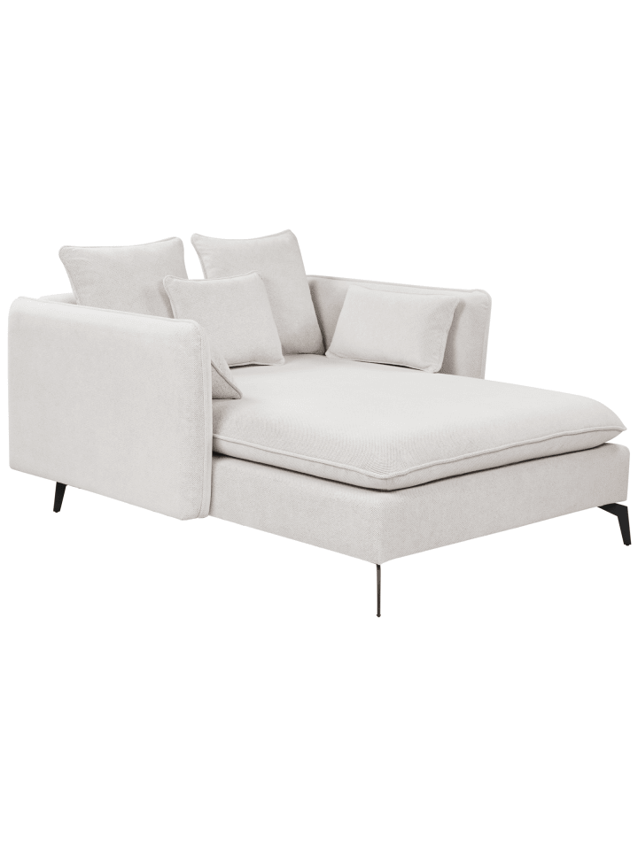 Chaiselongue CHARMES Beige/Schwarz - (W) 124 x (H) 72 x (L) 159 cm symmetrisch