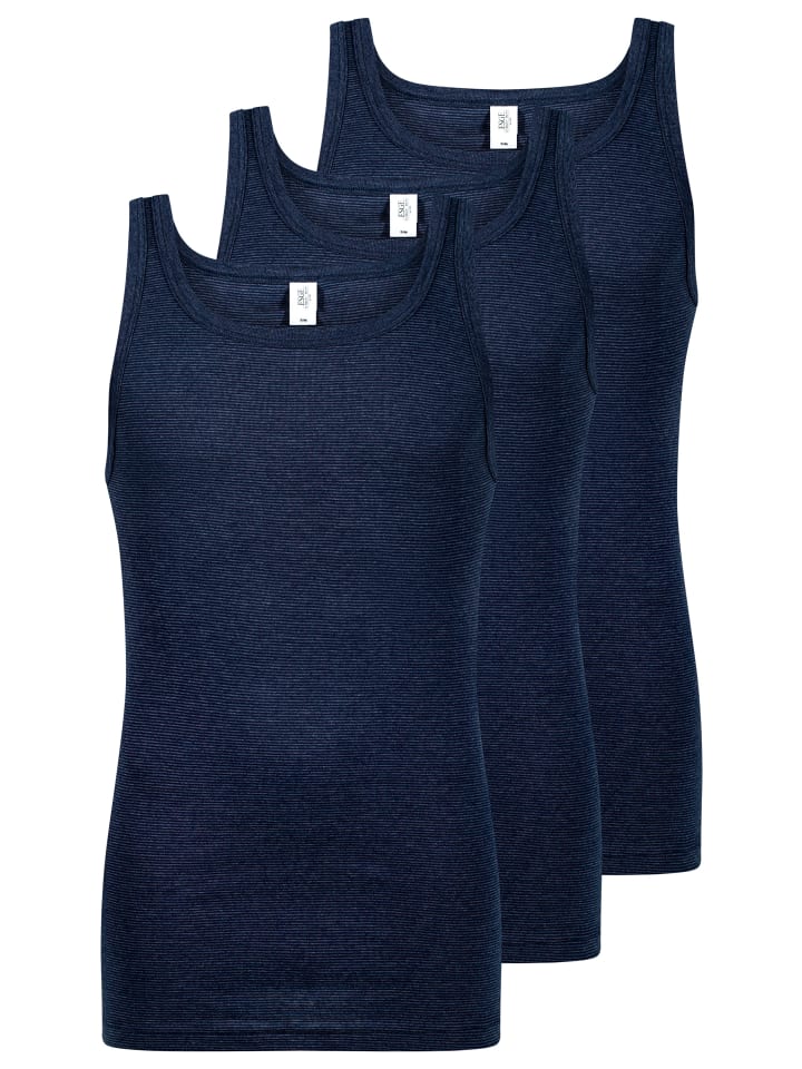 Unterhemd / Tanktop Feinripp Jeans in Marine