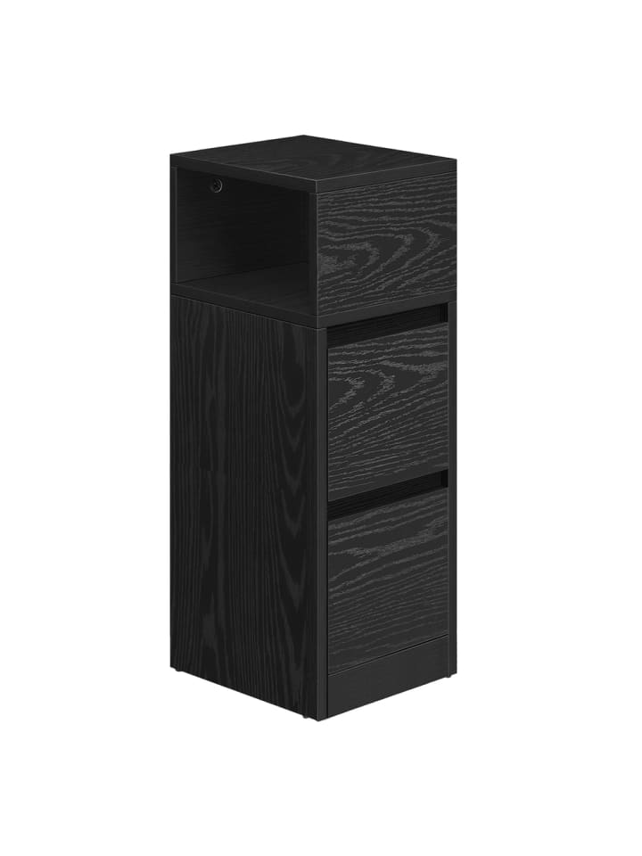 Nachttisch Kailyn in Schwarz - (B)30 x (H)65 x (T)25 cm