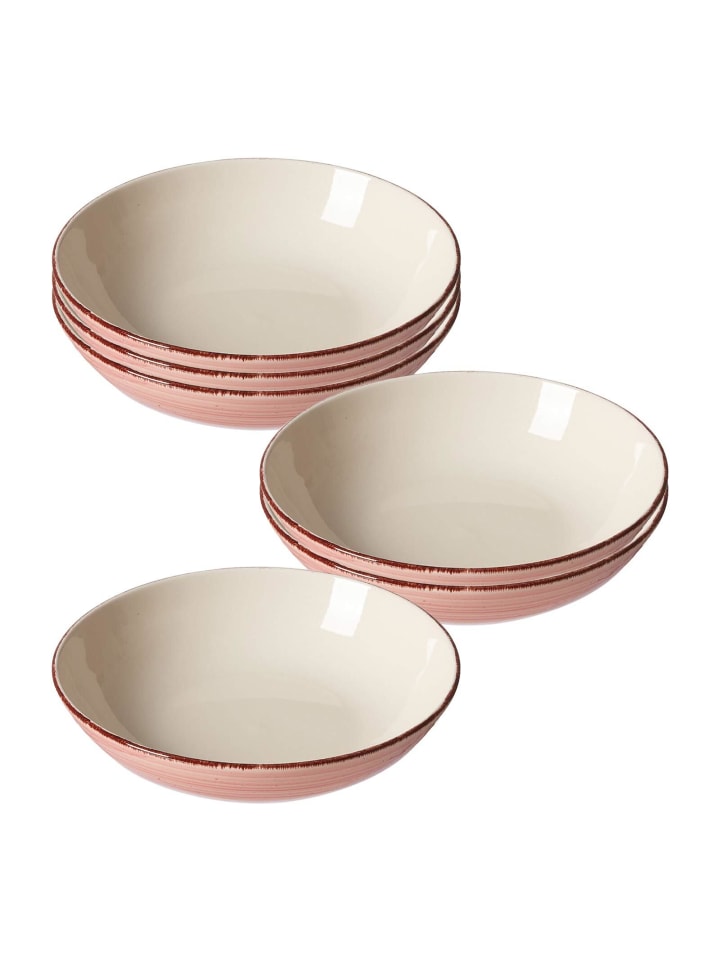 6er Set Suppenschalen Happy in Rot ø 20,5 cm