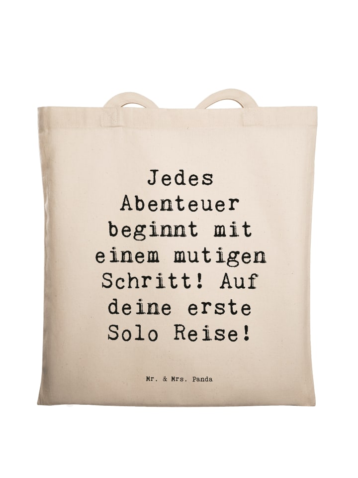 Shopping Bag Spruch Alleine Reisen Unternehmen ... in Creme
