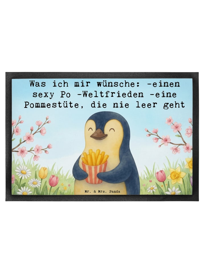 Schmutzfangmatte Pinguin Frühling Pommes Design... in Weiß
