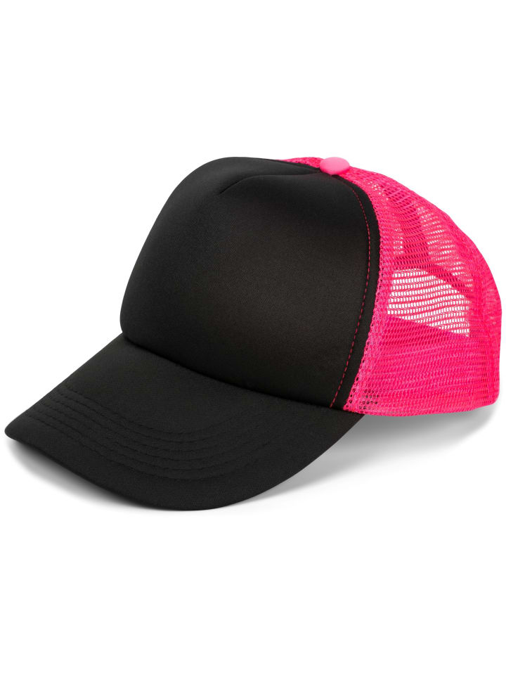 Mesh Cap in Schwarz-Neonpink