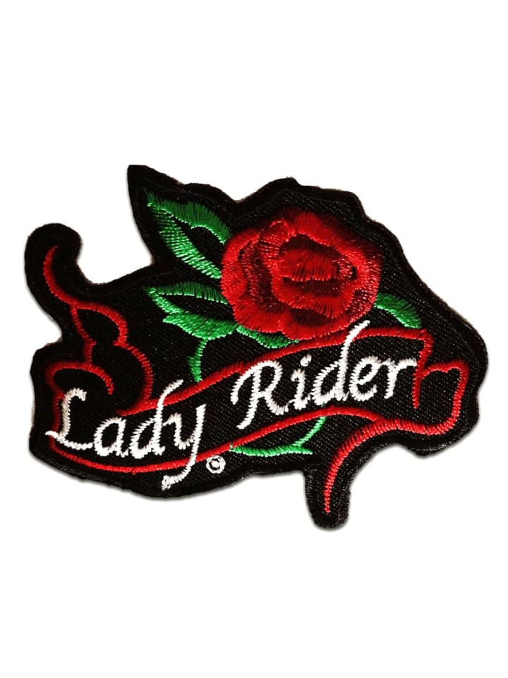 Lady Rider BikerApplikation Bügelbild inRot